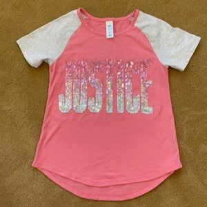 Justice girls shirt size 8